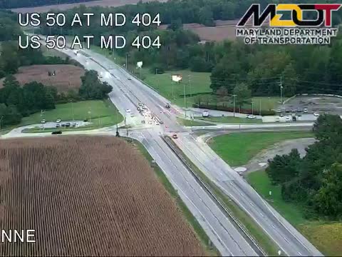US 50 at MD 404, Wye Mills: live Chesapeake Bay Bridge traffic camera (US 50/301, Maryland)