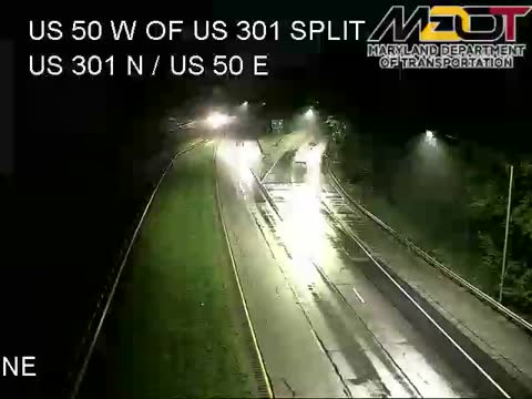 US 50 at the US 301 Split: live Chesapeake Bay Bridge traffic camera (US 50/301, Maryland)