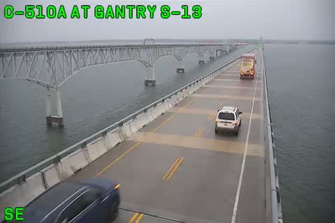Bay Bridge Mid-Span, Eastbound: live Chesapeake Bay Bridge traffic camera (US 50/301, Maryland)