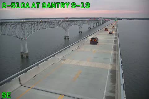 Bay Bridge Mid-Span, Eastbound: live Chesapeake Bay Bridge traffic camera (US 50/301, Maryland)