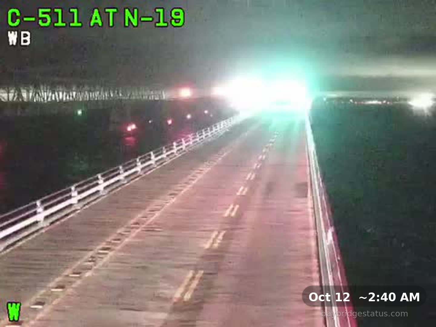 Bay Bridge Westbound, Gantry N19 traffic camera