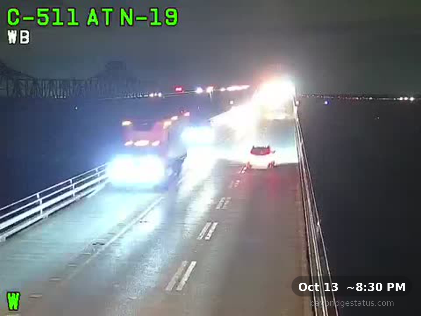 Bay Bridge Westbound, Gantry N19 traffic camera