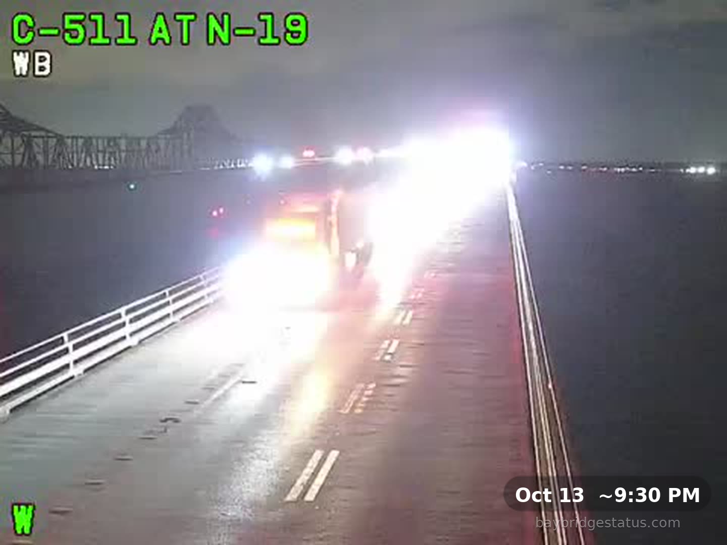 Bay Bridge Westbound, Gantry N19 traffic camera